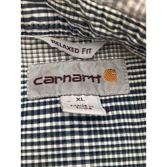 Carhartt Relax Fit Plaid Short Sleeve Button Down Men Shirt Size XL - Picture 10 of 10